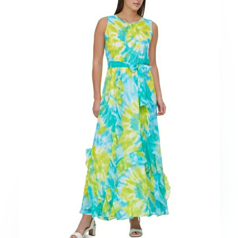 Calvin Klein Womens Turquoise  Maxi Dress.
